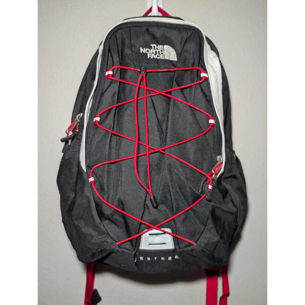 The North Face Jester Backpack Red Black Good Hiking School Daypack